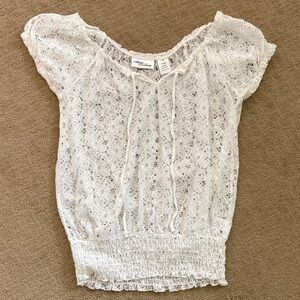 Allison Brittney Ivory Lace Top